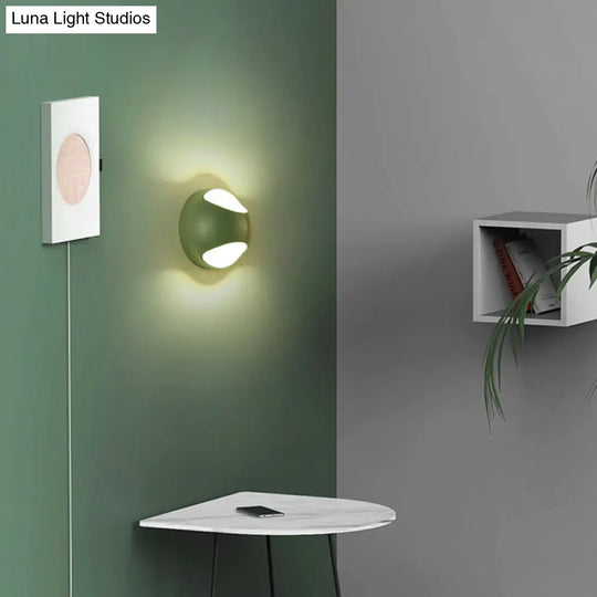 Modern Half-Globe Wall Sconce For Study Room - Sleek Plastic Design