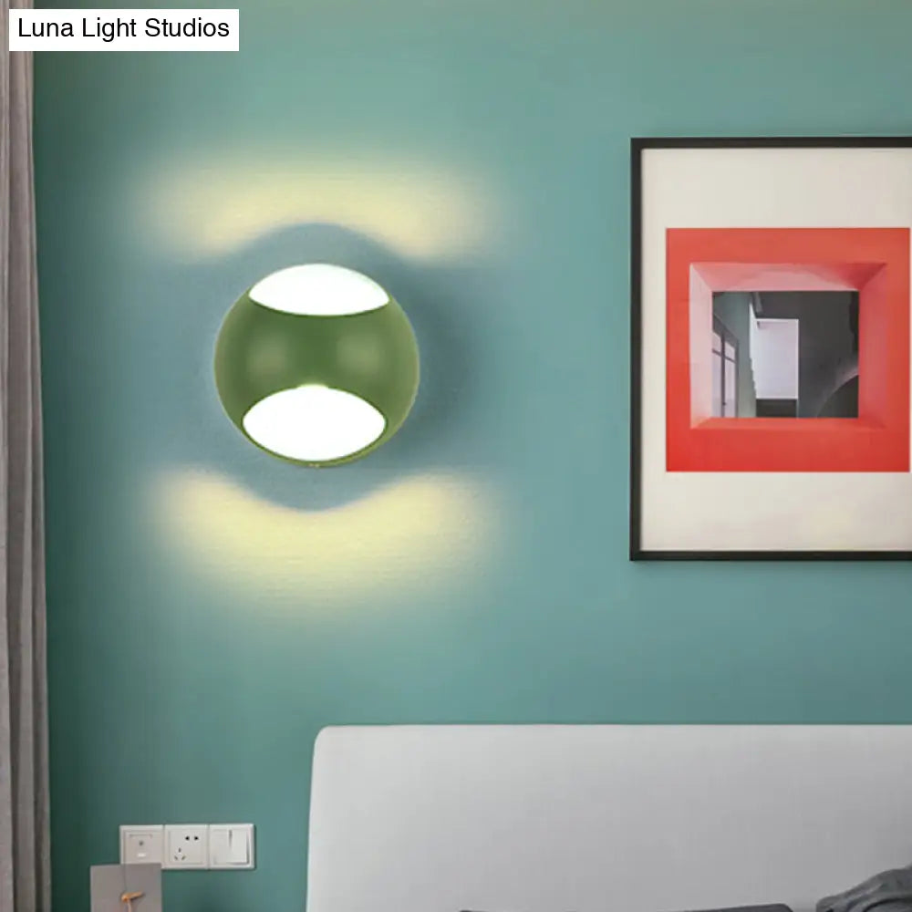 Modern Half-Globe Wall Sconce For Study Room - Sleek Plastic Design