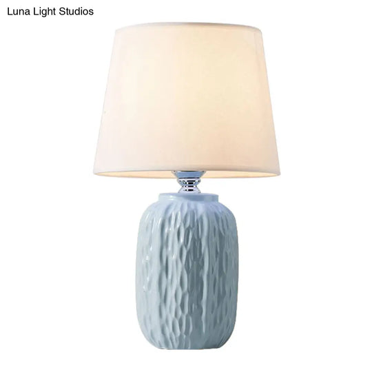 Modern Hammered Ceramic Night Lamp In Pink/Blue/Yellow With Tapered Lampshade

Note: Its Important