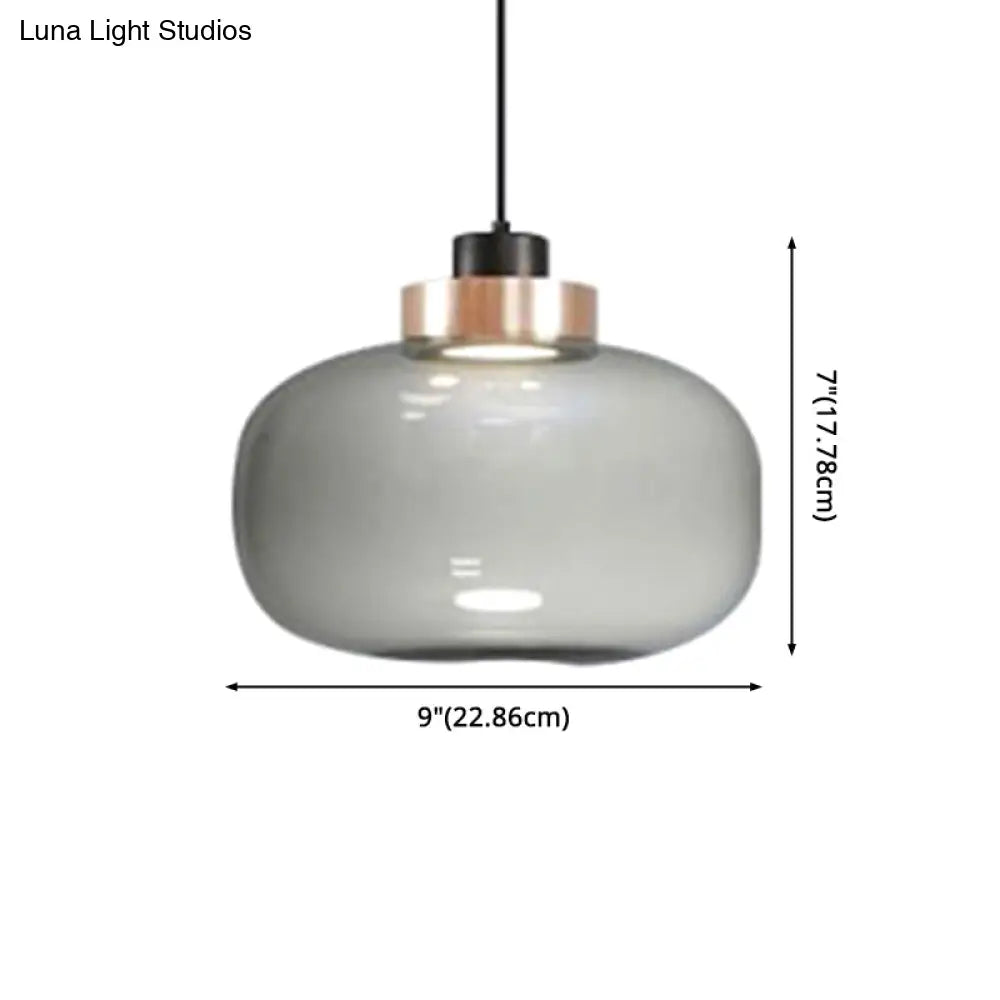 Modern Hand Blown Glass Mason Jar Pendant Light With 1 – Stylish Hanging Lamp