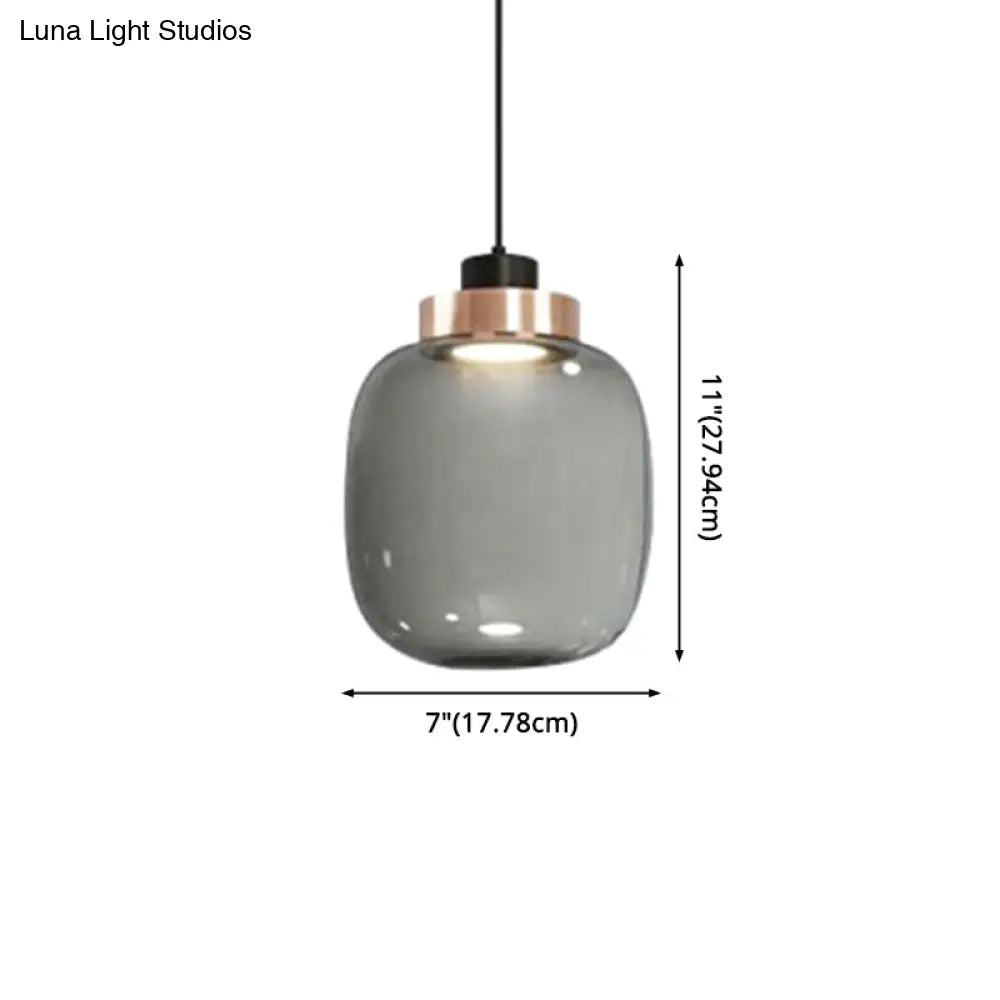 Modern Hand Blown Glass Mason Jar Pendant Light With 1 – Stylish Hanging Lamp