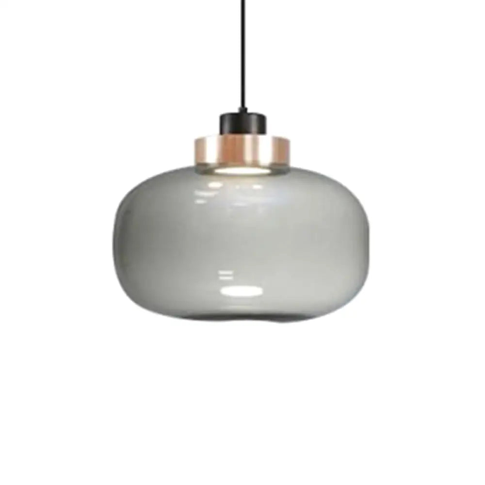 Modern Hand Blown Glass Mason Jar Pendant Light With 1 – Stylish Hanging Lamp Smoke Gray / 9’