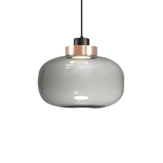 Modern Hand Blown Glass Mason Jar Pendant Light With 1 – Stylish Hanging Lamp Smoke Gray / 9’