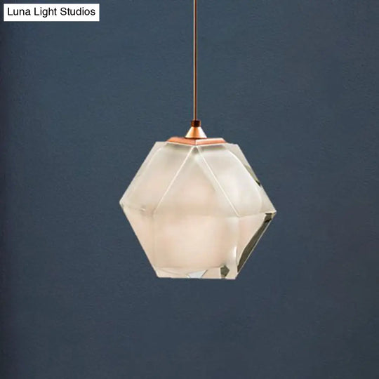 Modern Hand-Blown Glass Shade Pendant Light - 1 Gem Hanging Lamp For Dining Table