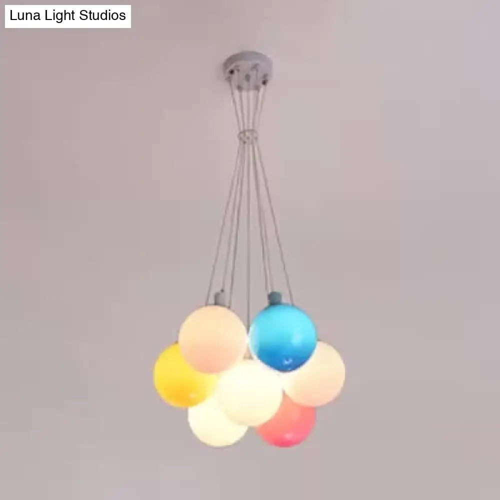 Modern Hanging Balloon Pendant Light For Kids Room Multi-Colored Plastic Design