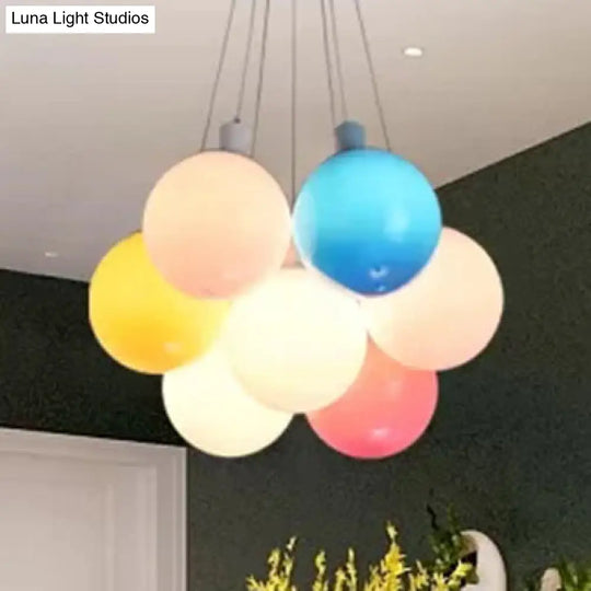 Modern Hanging Balloon Pendant Light For Kids Room Multi-Colored Plastic Design