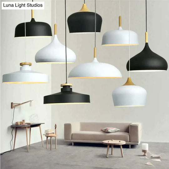 Modern Hanging Ceiling Lamps Wood Aluminium E27 Pendant Lights Dining Room Table Bedside Kitchen