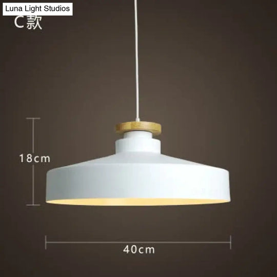 Modern Hanging Ceiling Lamps Wood Aluminium E27 Pendant Lights Dining Room Table Bedside Kitchen