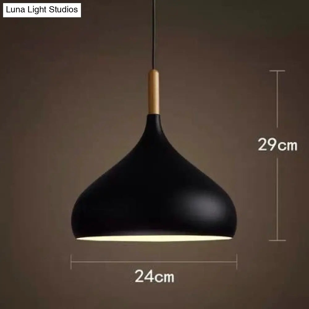 Modern Hanging Ceiling Lamps Wood Aluminium E27 Pendant Lights Dining Room Table Bedside Kitchen