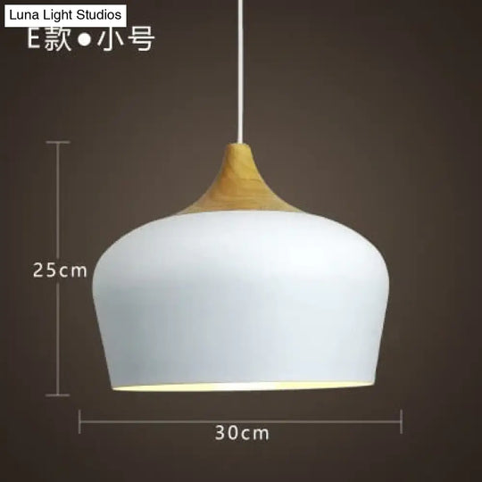 Modern Hanging Ceiling Lamps Wood Aluminium E27 Pendant Lights Dining Room Table Bedside Kitchen