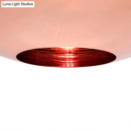 Contemporary Copper Pendant Ceiling Light With Mirror Glass Shade