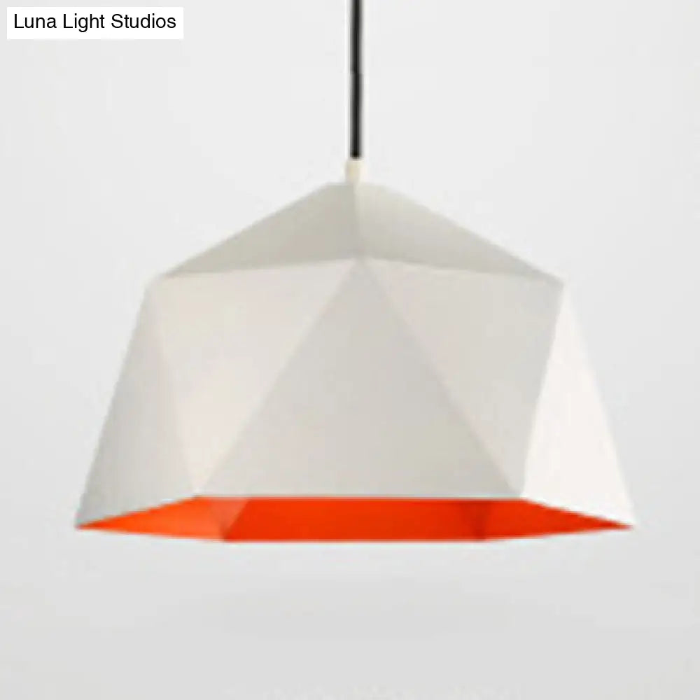 Contemporary Facet Bowl Pendant Light For Bedroom Or Library White / 10