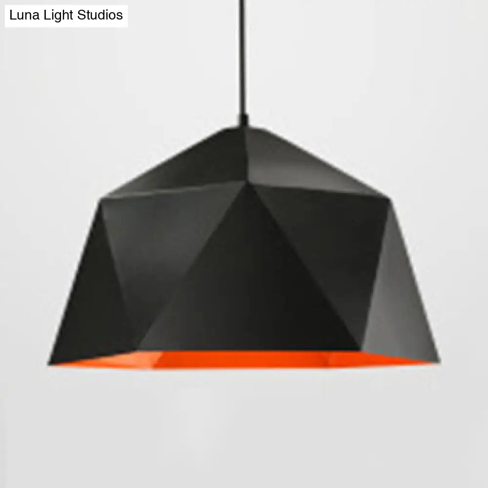 Contemporary Facet Bowl Pendant Light For Bedroom Or Library Black / 10