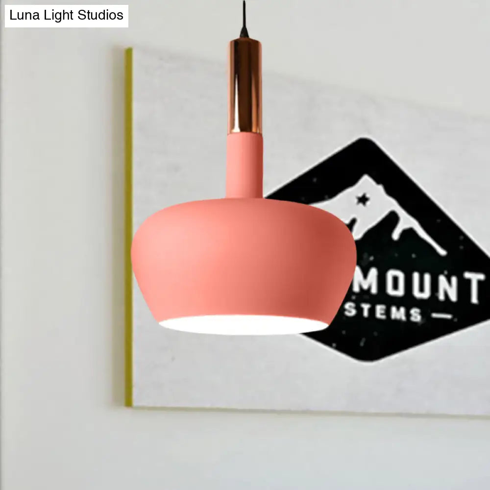 Modern Hanging Wine Glass Pendant Light - 1 Blue/Pink/Yellow Suspension