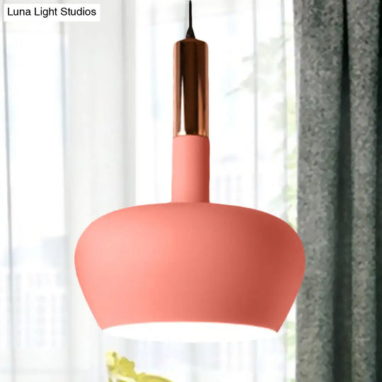 Modern Hanging Wine Glass Pendant Light - 1 Blue/Pink/Yellow Suspension