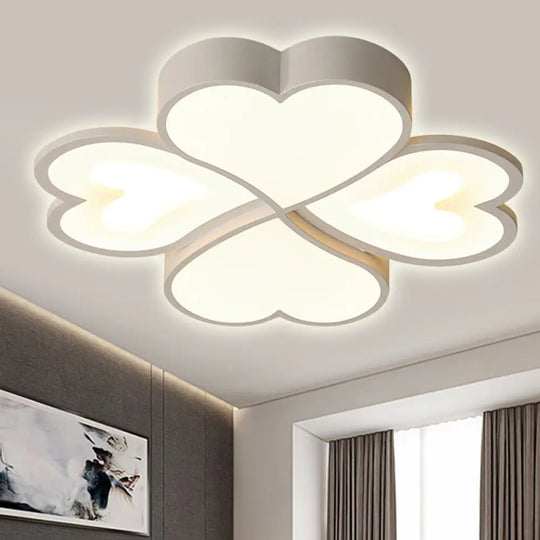 Modern Heart Shape Acrylic Flush Mount Ceiling Light - Stylish Living Room Fixture White /