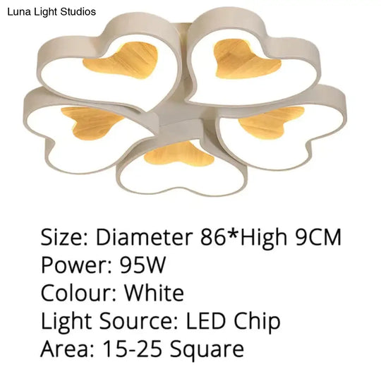 Modern Heart Shape Led Ceiling Lights For Living Room Bedroom Indoor Lighting Lamp Fixture Remote