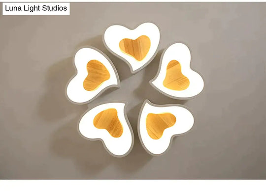 Modern Heart Shape Led Ceiling Lights For Living Room Bedroom Indoor Lighting Lamp Fixture Remote