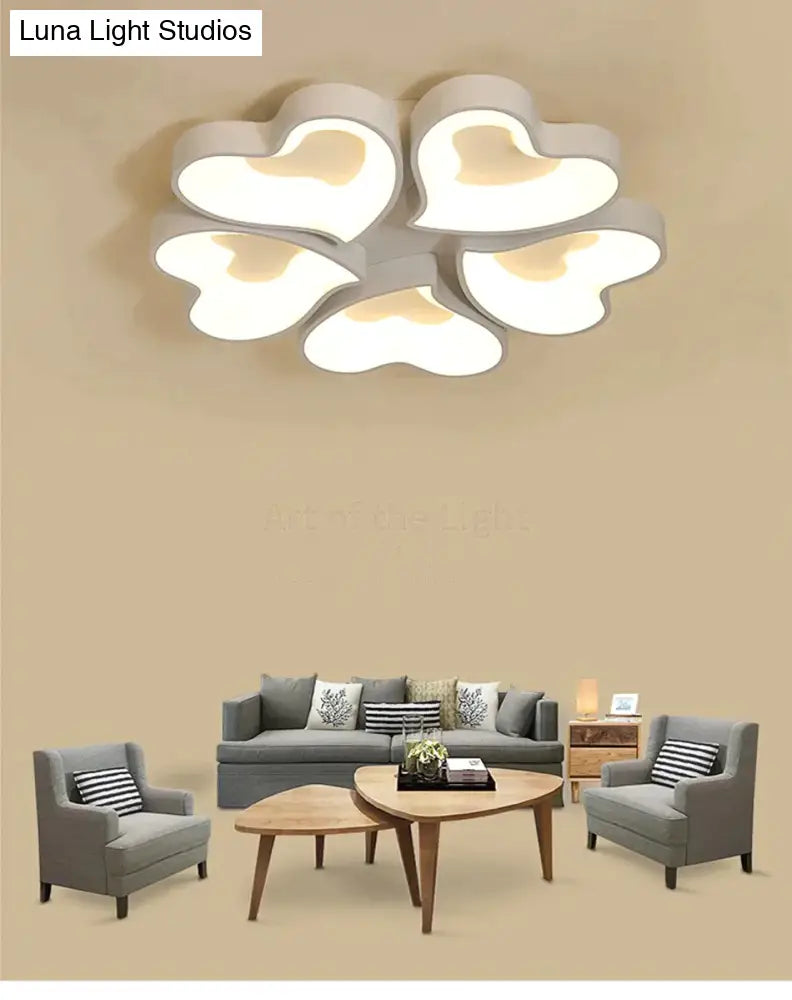 Modern Heart Shape Led Ceiling Lights For Living Room Bedroom Indoor Lighting Lamp Fixture Remote