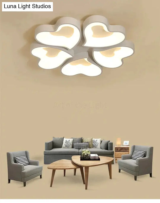 Modern Heart Shape Led Ceiling Lights For Living Room Bedroom Indoor Lighting Lamp Fixture Remote