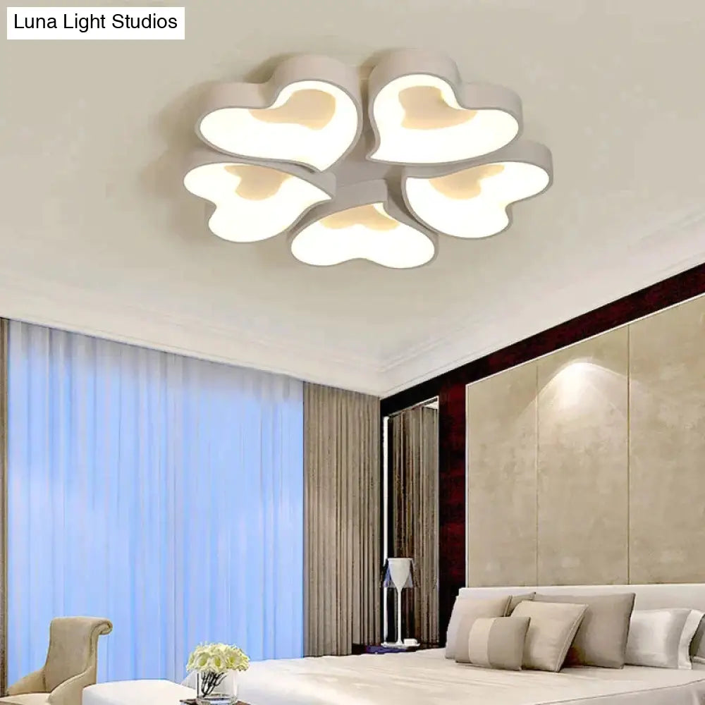 Modern Heart Shape Led Ceiling Lights For Living Room Bedroom Indoor Lighting Lamp Fixture Remote