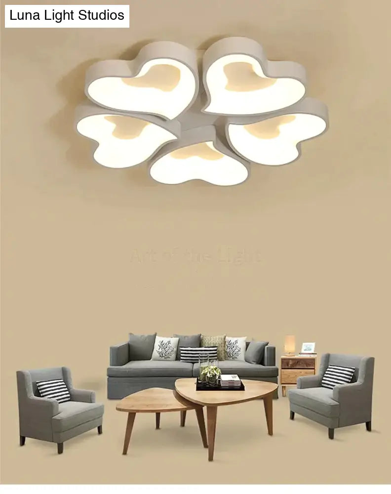 Modern Heart Shape Led Ceiling Lights For Living Room Bedroom Indoor Lighting Lamp Fixture Remote