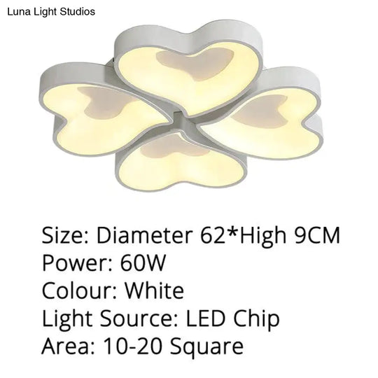 Modern Heart Shape Led Ceiling Lights For Living Room Bedroom Indoor Lighting Lamp Fixture Remote