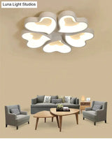 Modern Heart Shape Led Ceiling Lights For Living Room Bedroom Indoor Lighting Lamp Fixture Remote