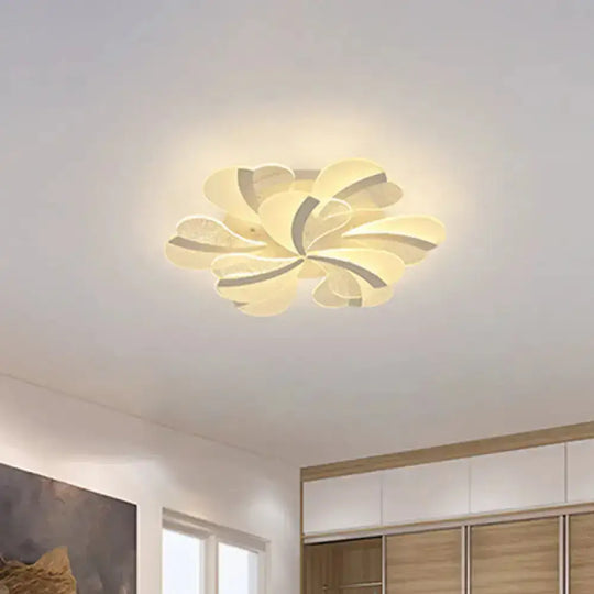 Modern Heart-Shaped Led Ceiling Lamp - Acrylic Flush Mount Light For Living Room With 5/9/15