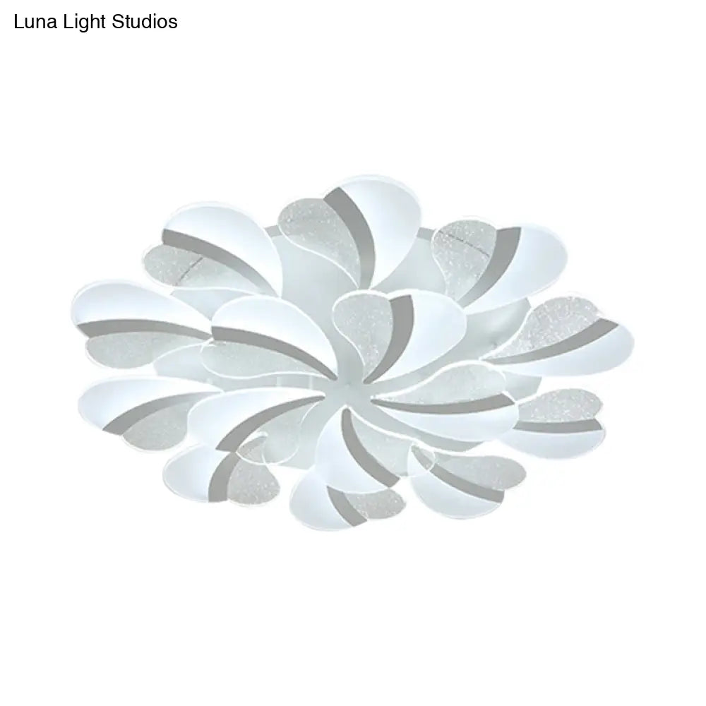 Modern Heart-Shaped Led Ceiling Lamp - Acrylic Flush Mount Light For Living Room With 5/9/15