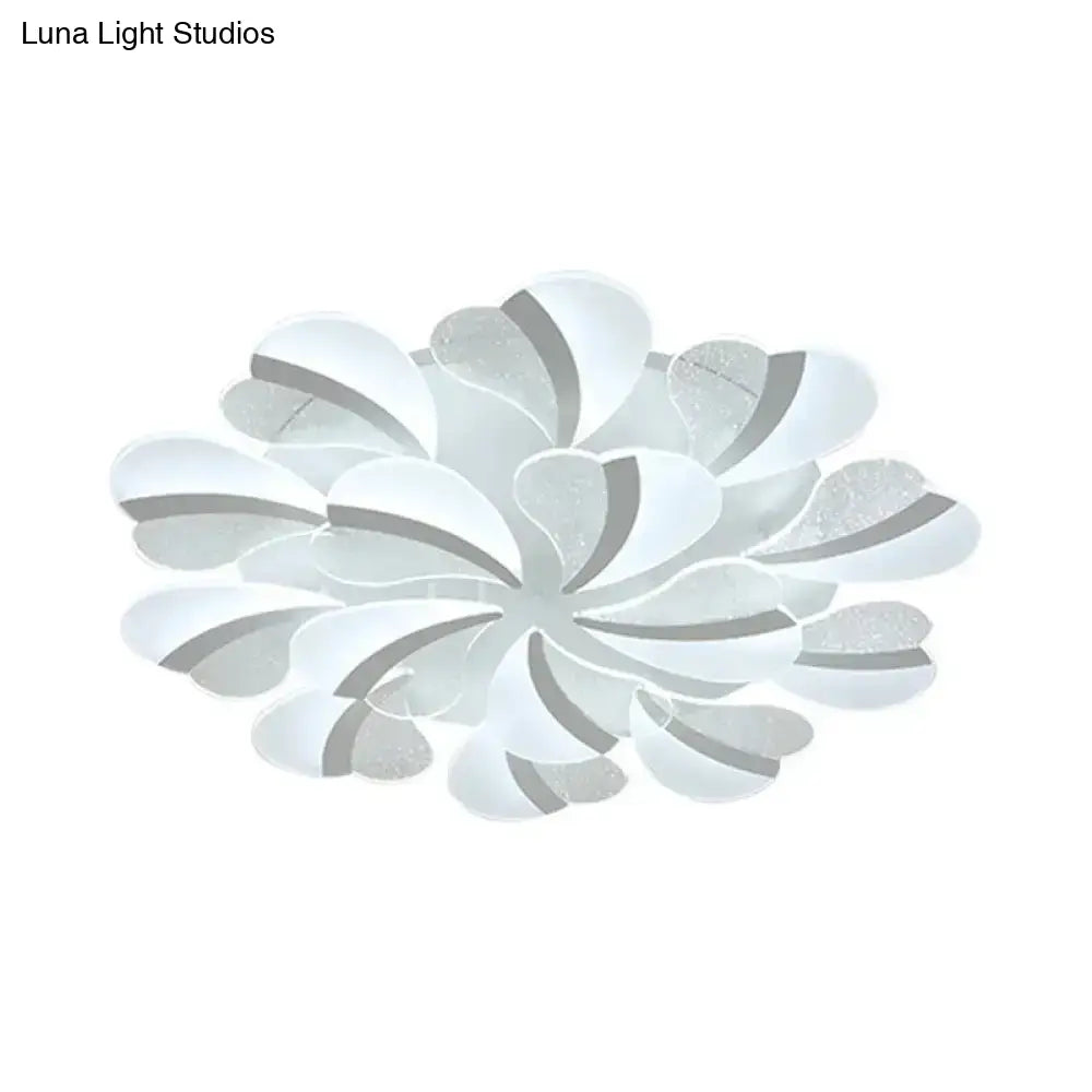 Modern Heart-Shaped Led Ceiling Lamp - Acrylic Flush Mount Light For Living Room With 5/9/15