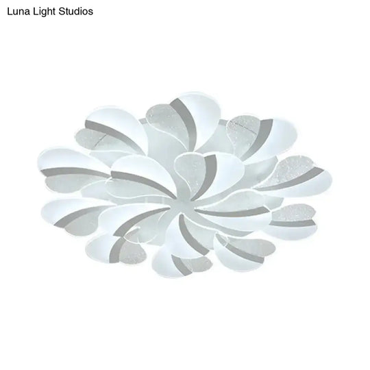 Modern Heart-Shaped Led Ceiling Lamp - Acrylic Flush Mount Light For Living Room With 5/9/15