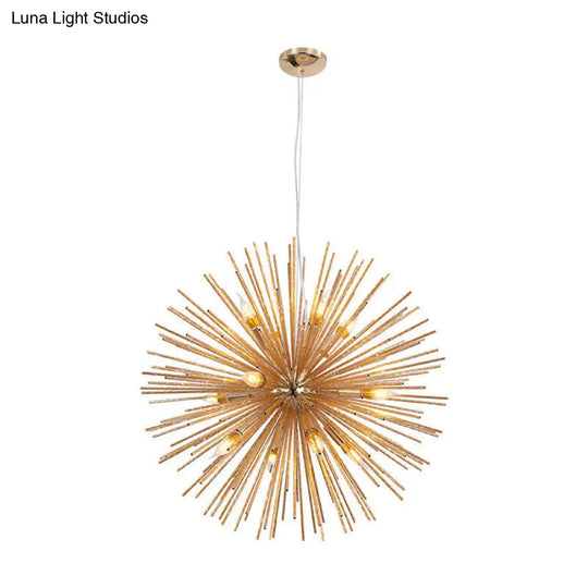 Hedgehog Chandelier With Minimalist Metal Design For Stylish Living Room Lighting