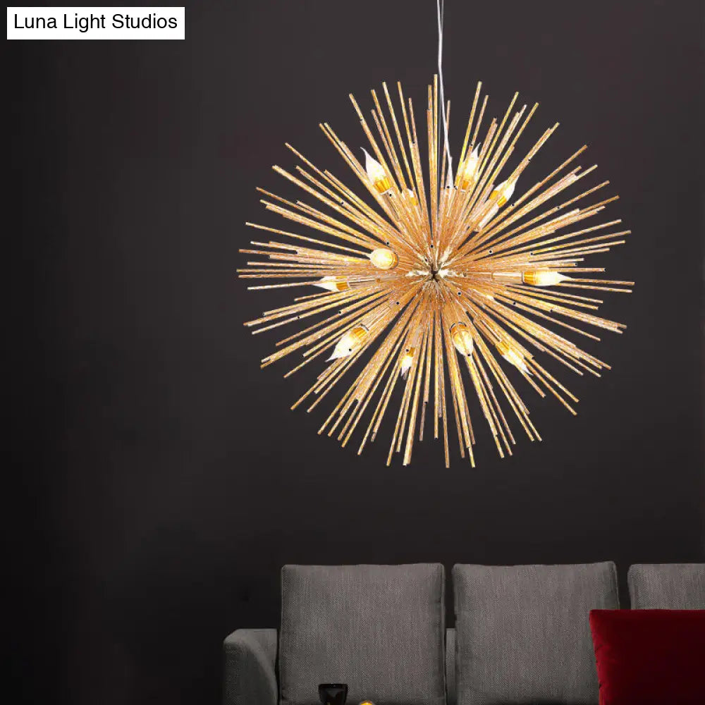 Hedgehog Chandelier With Minimalist Metal Design For Stylish Living Room Lighting