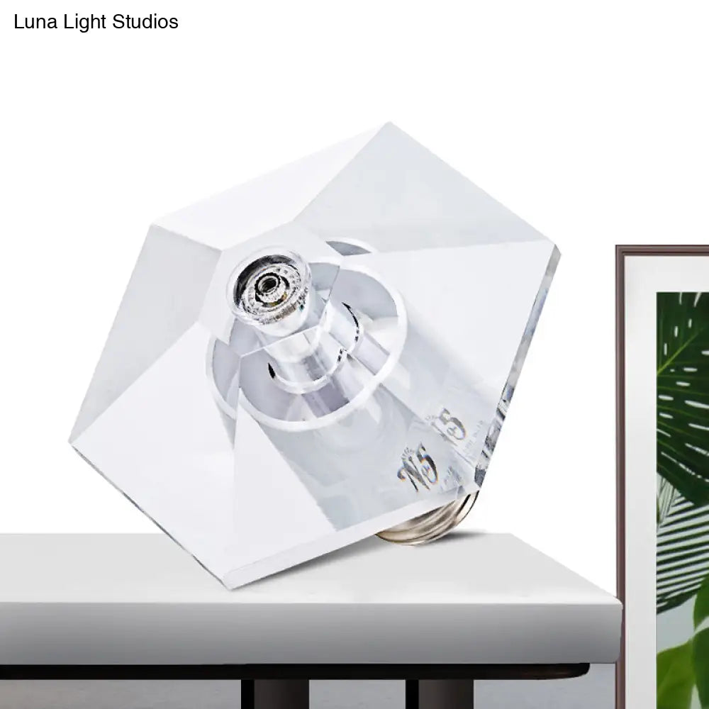 Modern Hexagonal Crystal Led Flush Light Fixture For Foyer - Close To Ceiling Lamp