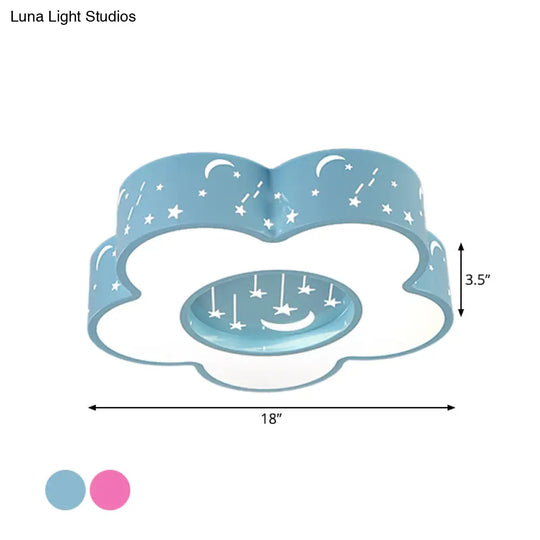 Modern Hollow - Out Blossom Ceiling Light With Acrylic Led Flush Mount Lighting For Playroom In