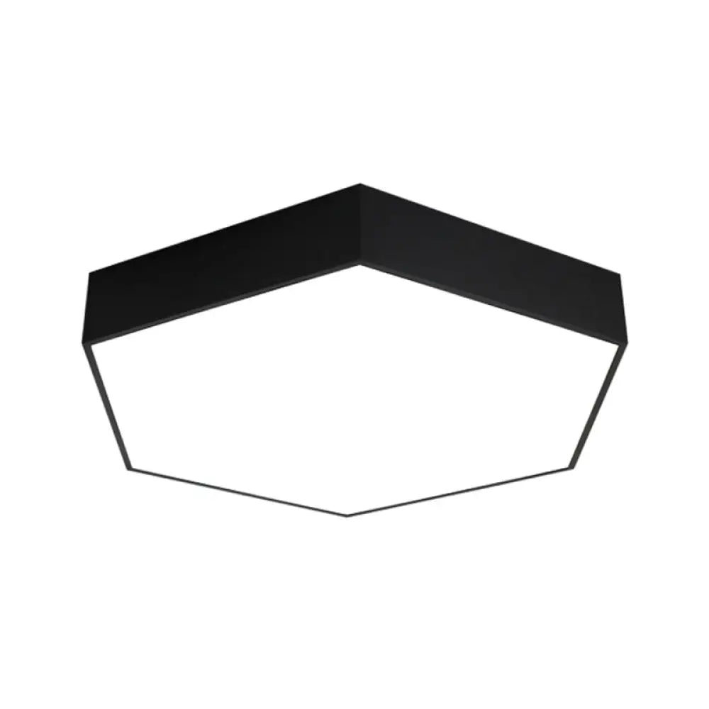 Modern Honeycomb Acrylic Led Ceiling Lamp - Black Flush Mount For Office (18’/23.5’/47’ W) / 18’