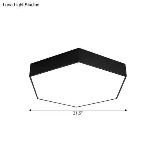 Modern Honeycomb Acrylic Led Ceiling Lamp - Black Flush Mount For Office (18/23.5/47 W)