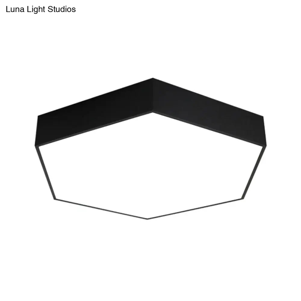 Modern Honeycomb Acrylic Led Ceiling Lamp - Black Flush Mount For Office (18/23.5/47 W) / 18