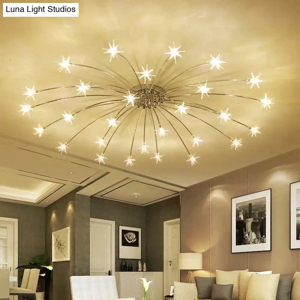 Modern Ice Flower Glass Ceiling Light Bedroom Kitchen Children Room Sky Star Lamp Designer Lighting