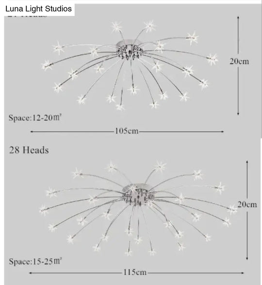 Modern Ice Flower Glass Ceiling Light Bedroom Kitchen Children Room Sky Star Lamp Designer Lighting