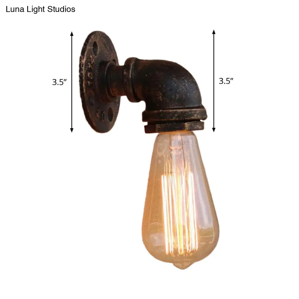 Modern Industrial 1/3-Light Wrought Iron Wall Lamp In Bronze For Kitchen Mounted