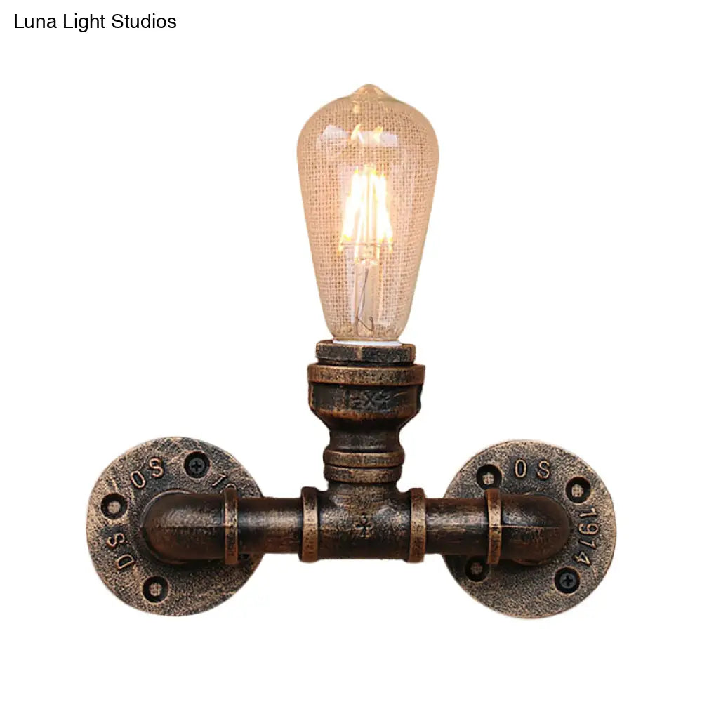 Modern Industrial 1/3-Light Wrought Iron Wall Lamp In Bronze For Kitchen Mounted