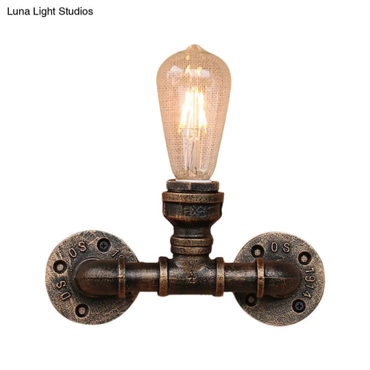 Modern Industrial 1/3-Light Wrought Iron Wall Lamp In Bronze For Kitchen Mounted