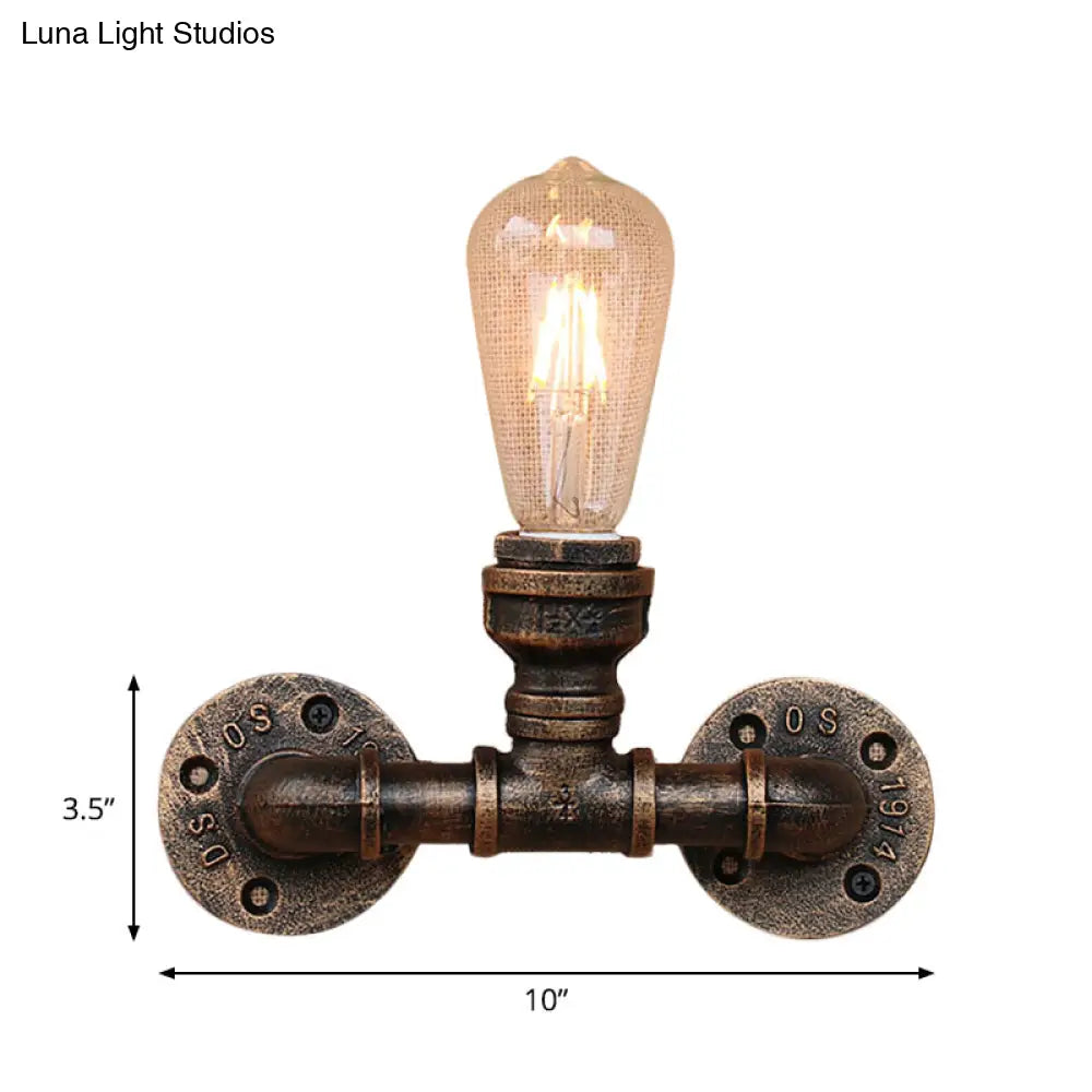 Modern Industrial 1/3-Light Wrought Iron Wall Lamp In Bronze For Kitchen Mounted