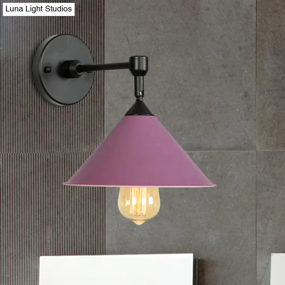 Modern Industrial Bathroom Wall Sconce Lamp - Black/Gray Metallic Finish