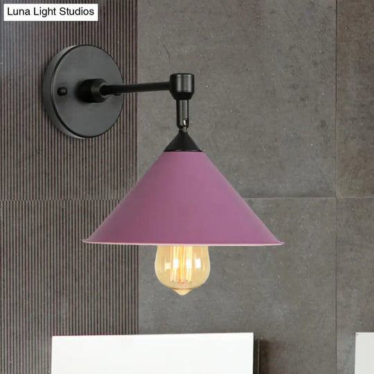 Modern Industrial Bathroom Wall Sconce Lamp - Black/Gray Metallic Finish