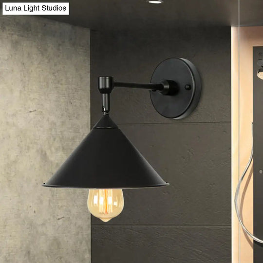 Modern Industrial Bathroom Wall Sconce Lamp - Black/Gray Metallic Finish