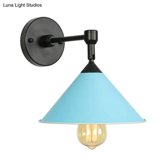 Modern Industrial Bathroom Wall Sconce Lamp - Black/Gray Metallic Finish