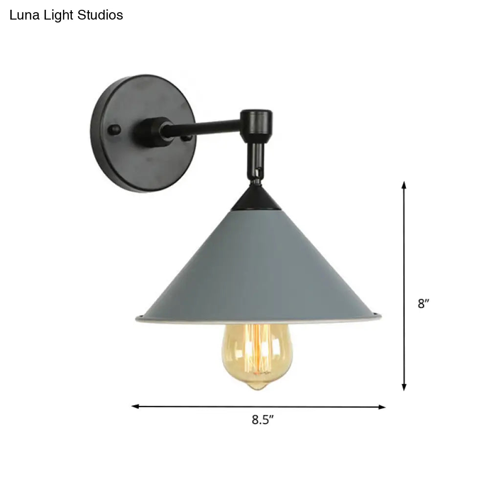 Modern Industrial Bathroom Wall Sconce Lamp - Black/Gray Metallic Finish